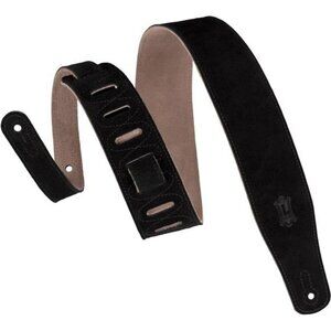 Black suede guitar strap adjustable 2.5 inch acoustic electric bass strap